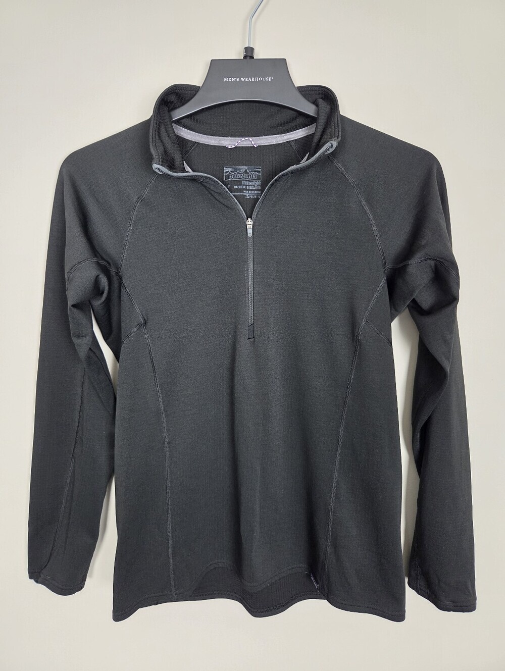 Patagonia Capilene‎ Midweight Baselayer Womens Small Black Quarter Zip Polartec
